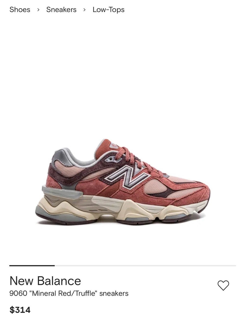 New Balance Women's 9060 Red Brown size 9.5 Men’s 8